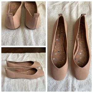 Lucky Brand Women Sz 10M padded comfort Dusty Rose leather Slip-On Ballet Flats